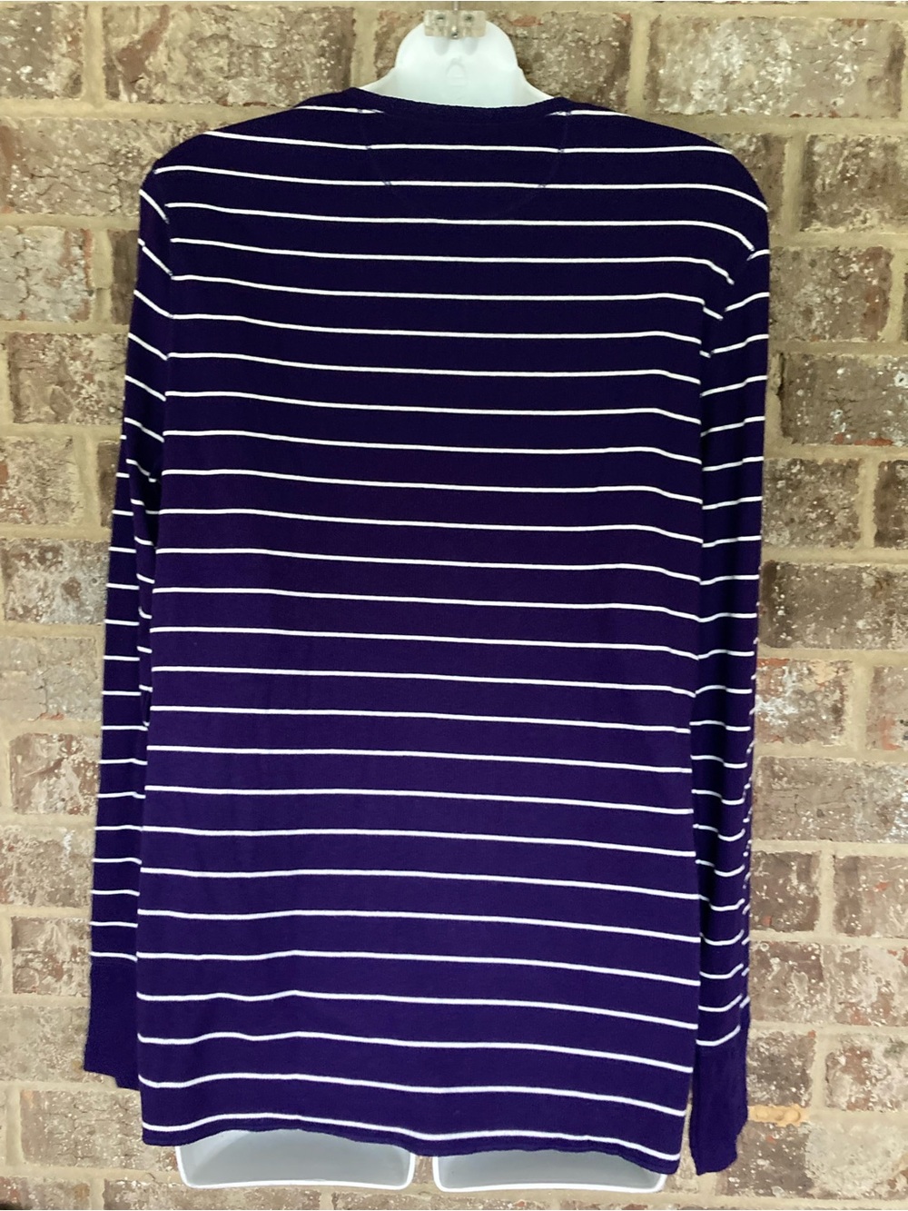 Ralph Lauren  Purple & White long sleeve T-shirt Henley Orange pony - Picture 5 of 9